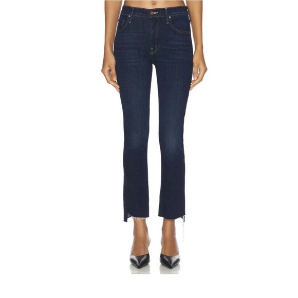 MOTHER Denim - MOTHER Insider Crop Step Fray Jeans Not Rough Enough Blue Womens Size 29